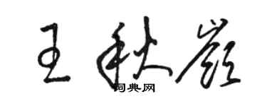 駱恆光王秋嶺草書個性簽名怎么寫