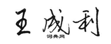 駱恆光王成利行書個性簽名怎么寫