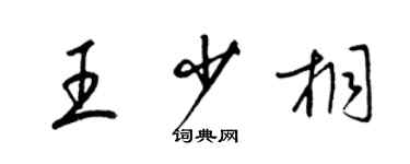 梁錦英王少桐草書個性簽名怎么寫