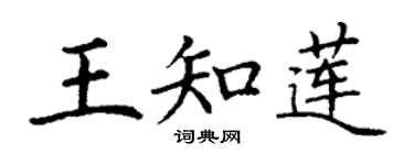 丁謙王知蓮楷書個性簽名怎么寫