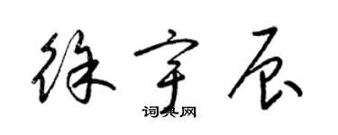 梁錦英徐宇辰草書個性簽名怎么寫