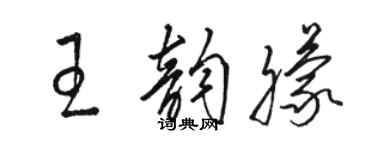 駱恆光王韻朦草書個性簽名怎么寫