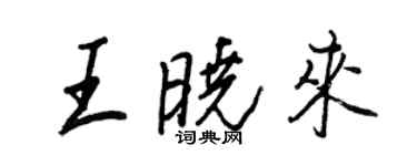 王正良王曉來行書個性簽名怎么寫