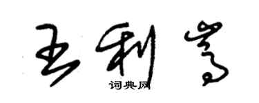 朱錫榮王利嵩草書個性簽名怎么寫