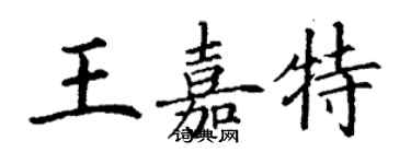 丁謙王嘉特楷書個性簽名怎么寫