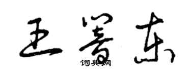 曾慶福王響東草書個性簽名怎么寫