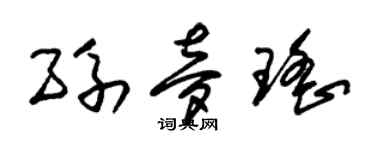 朱錫榮孫夢瑤草書個性簽名怎么寫