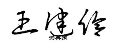 曾慶福王健伶草書個性簽名怎么寫