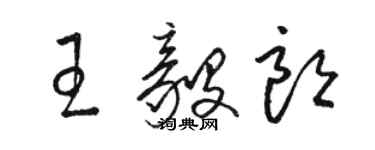 駱恆光王毅朗草書個性簽名怎么寫