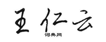 駱恆光王仁雲行書個性簽名怎么寫