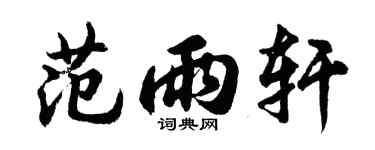 胡問遂范雨軒行書個性簽名怎么寫