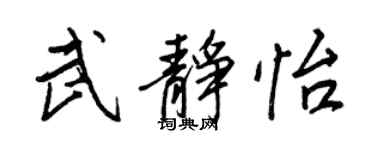 王正良武靜怡行書個性簽名怎么寫