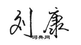 駱恆光劉康行書個性簽名怎么寫