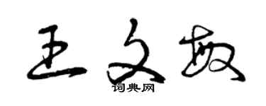 曾慶福王文敏草書個性簽名怎么寫
