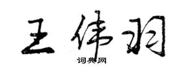 曾慶福王偉羽行書個性簽名怎么寫