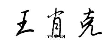 王正良王肖克行書個性簽名怎么寫