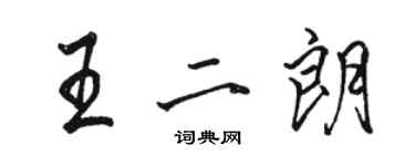 駱恆光王二朗行書個性簽名怎么寫