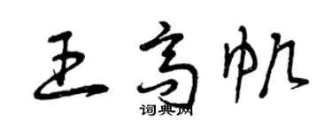 曾慶福王高帆草書個性簽名怎么寫