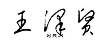 梁錦英王澤賢草書個性簽名怎么寫