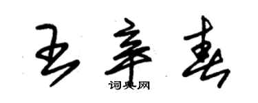 朱錫榮王辛春草書個性簽名怎么寫