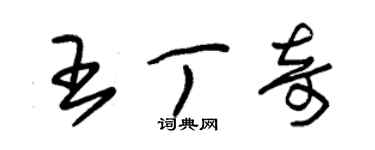 朱錫榮王丁奇草書個性簽名怎么寫