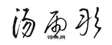 駱恆光湯雨彤草書個性簽名怎么寫