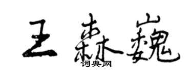 曾慶福王森巍行書個性簽名怎么寫