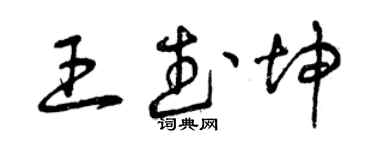 曾慶福王武坤草書個性簽名怎么寫