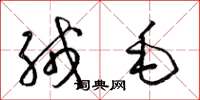 梁錦英絨毛草書怎么寫