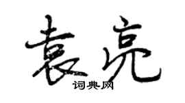 曾慶福袁亮行書個性簽名怎么寫