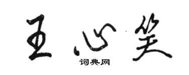 駱恆光王心笑行書個性簽名怎么寫