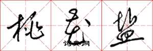 梁錦英桃花鹽草書怎么寫