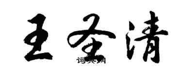 胡問遂王聖清行書個性簽名怎么寫