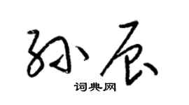 梁錦英孫辰草書個性簽名怎么寫