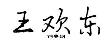 曾慶福王歡東行書個性簽名怎么寫