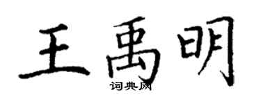 丁謙王禹明楷書個性簽名怎么寫