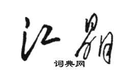 駱恆光江晶草書個性簽名怎么寫