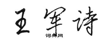 駱恆光王軍詩行書個性簽名怎么寫