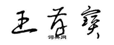 曾慶福王存寶草書個性簽名怎么寫