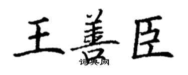 丁謙王善臣楷書個性簽名怎么寫