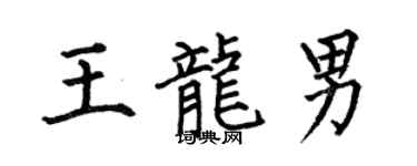 何伯昌王龍男楷書個性簽名怎么寫