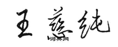 駱恆光王慈純行書個性簽名怎么寫