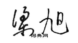 駱恆光梁旭草書個性簽名怎么寫