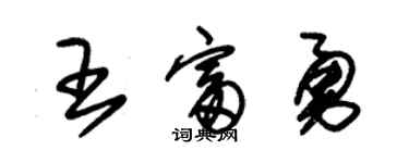 朱錫榮王富勇草書個性簽名怎么寫