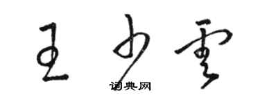 駱恆光王少雲草書個性簽名怎么寫