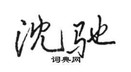 駱恆光沈馳行書個性簽名怎么寫