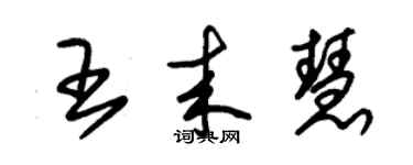 朱錫榮王來慧草書個性簽名怎么寫