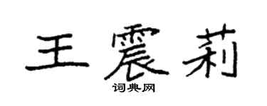 袁強王震莉楷書個性簽名怎么寫