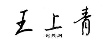 王正良王上青行書個性簽名怎么寫