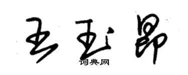 朱錫榮王玉昂草書個性簽名怎么寫